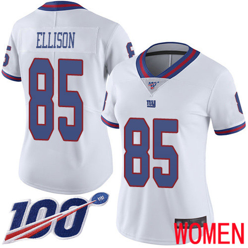 Women New York Giants #85 Rhett Ellison Limited White Rush Vapor Untouchable 100th Season Football NFL Jersey->new york giants->NFL Jersey